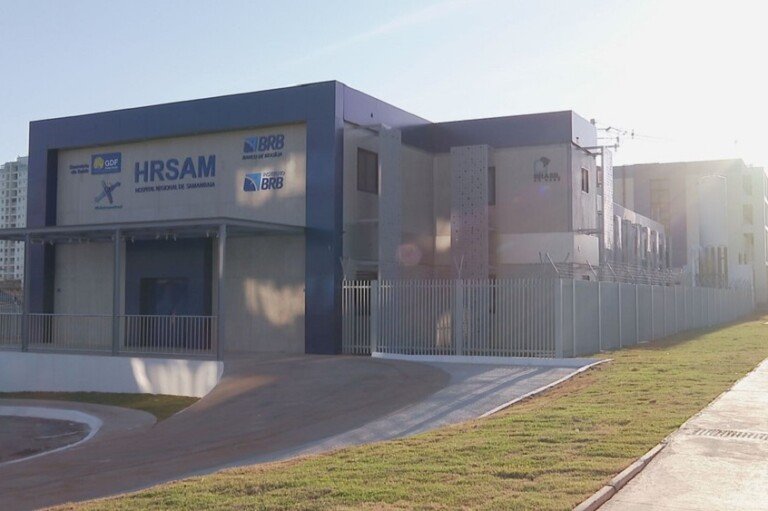 Hospital acoplado de Samambaia, extensão do HrSam, no DF — Foto: TV Globo/Reprodução