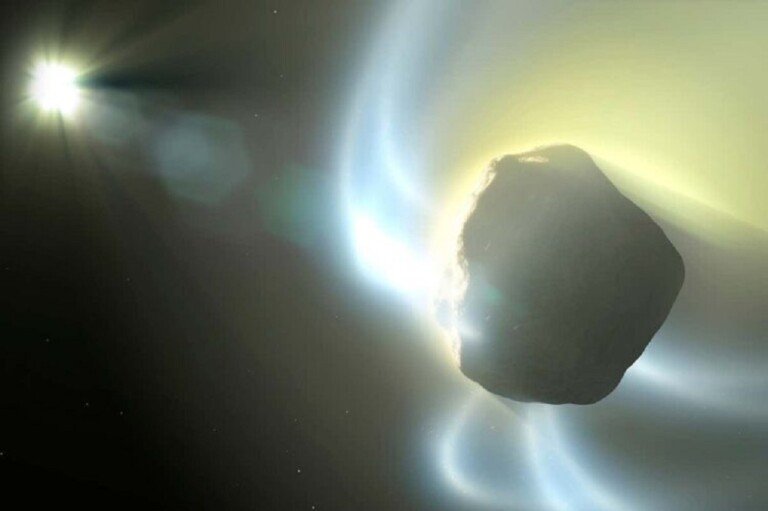 Representação de um cometa se aproximando do Sol. Imagem: Getty Images/Science Photo Library RF