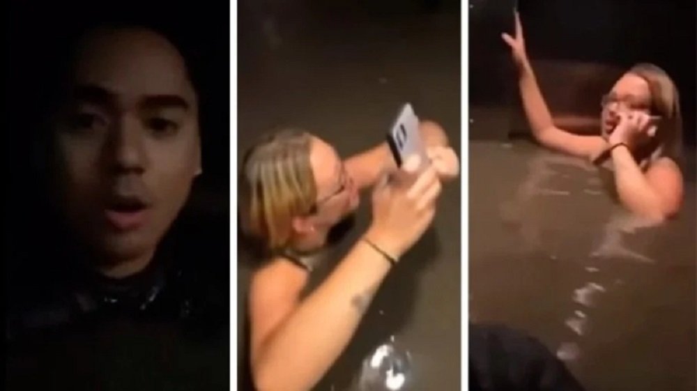 Vídeo mostra pessoas presas em elevador inundado durante enchente