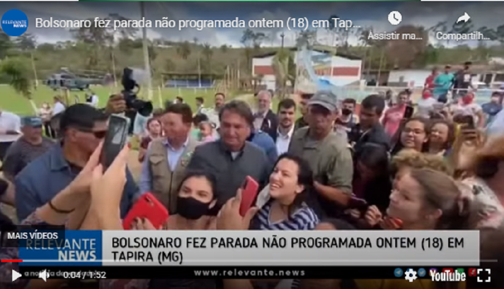 Bolsonaro faz parada não programada em cidade de MG, surpreende moradores e multidão grita seu nome; VEJA VÍDEO