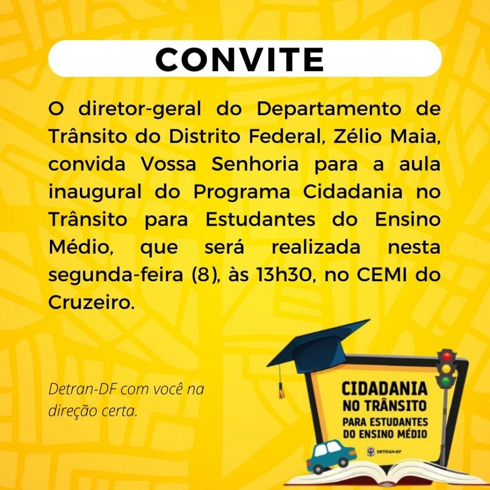 Detran-DF oferecerá o Curso Cidadania no Trânsito para alunos das escolas públicas do DF