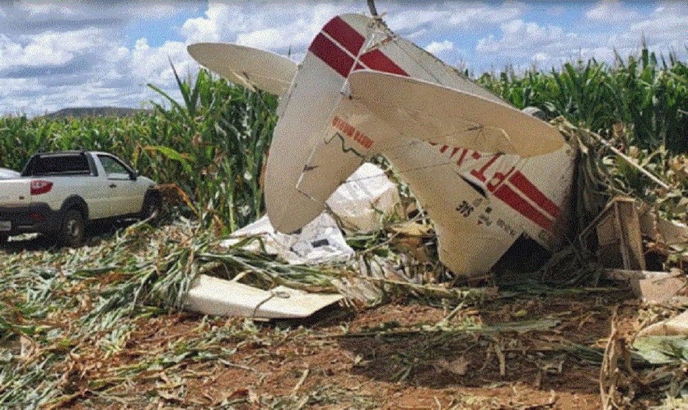 Piloto morre após avião agrícola cair em plantação de milho em Cabeceiras GO