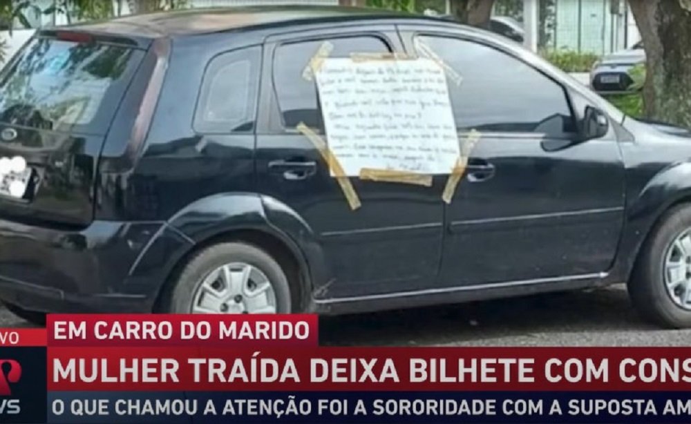Mulher traída deixa bilhete no carro do marido e pede “respeito” “Na segunda-feira, volte em casa para pegar suas coisas porque eu não te quero mais”.