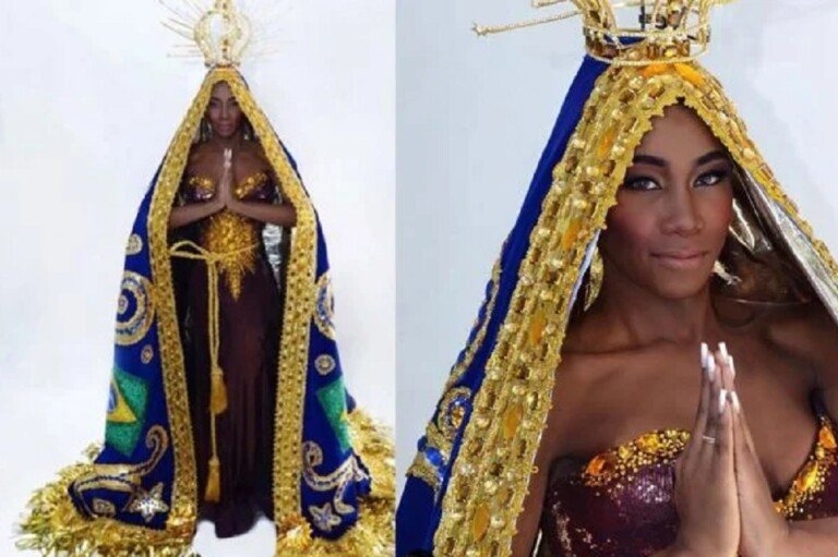 Brasileira se veste de Nossa Senhora para o “Miss Universo” trans