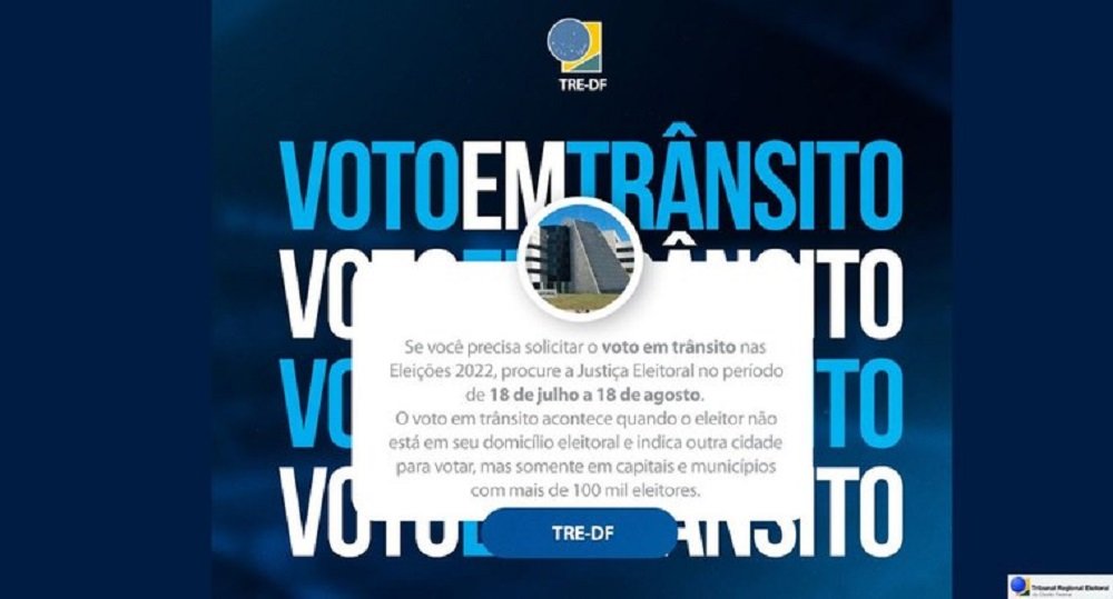 Saiba como solicitar o voto em trânsito no Distrito Federal