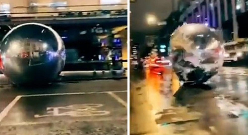 Vendaval joga bolas gigantes em avenida movimentada e assusta motoristas