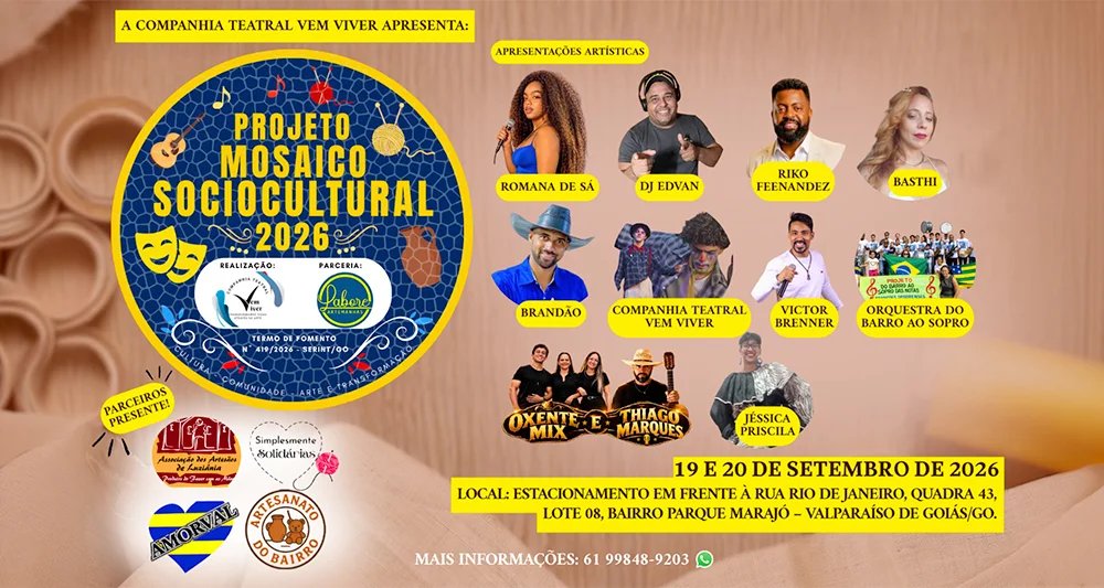 Projeto Mosaico Sócio Cultural movimenta Valparaíso de Goiás
