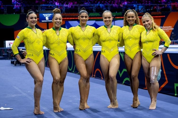 seleção feminina - Mundial de Ginástica Artística - Sophia Weisberg, Lorrane Oliveira,Gabriela Bouças, Thais Fidelis, Rebeca Andrade e Flávia Saraiva